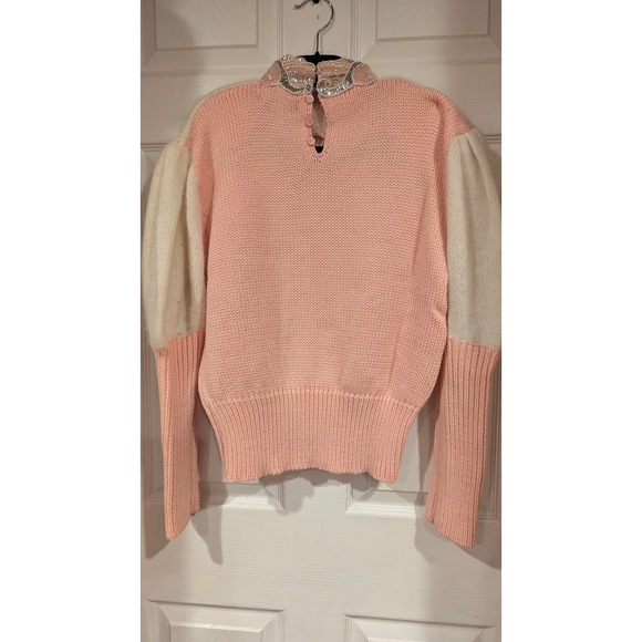 Maurada Vintage Designer Beaded Sequin Embellished Mock Neck Sweater M - Picture 7 of 11